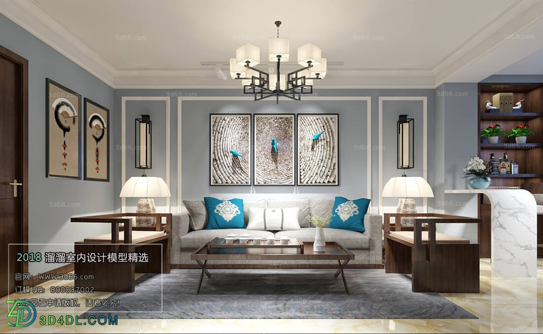 3D66 2018 Sitting room space Chinese style C022