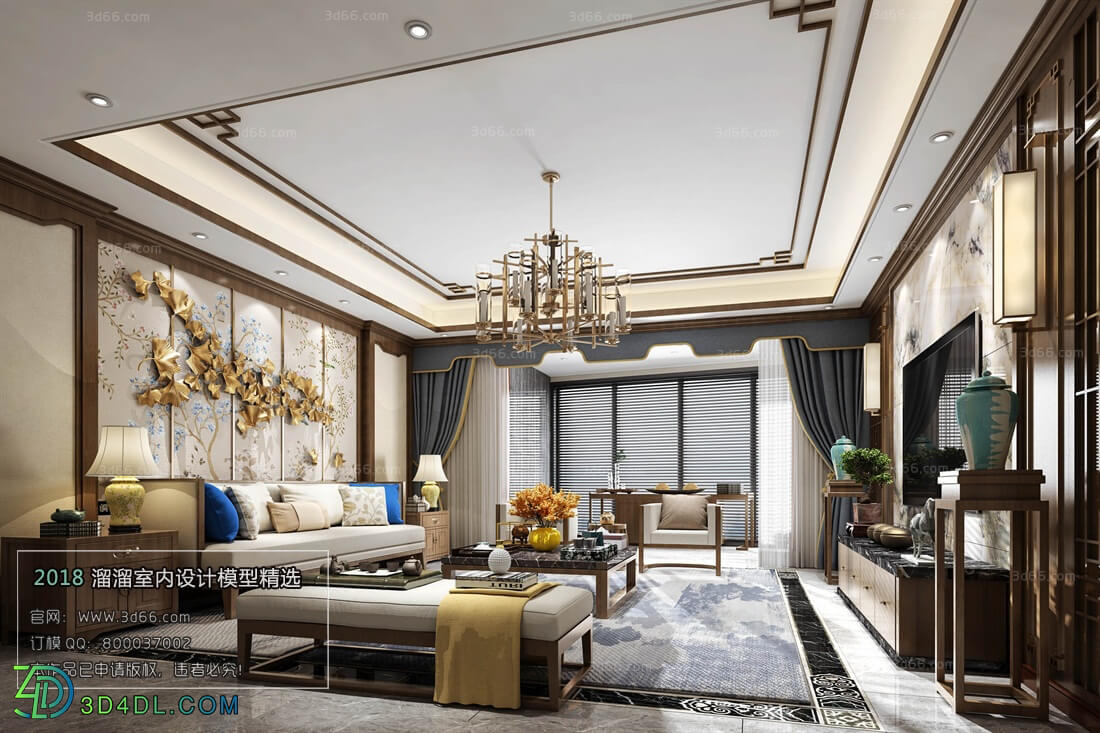 3D66 2018 Sitting room space Chinese style C023