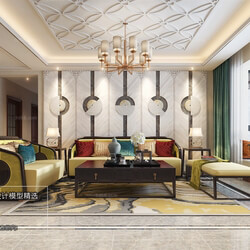 3D66 2018 Sitting room space Chinese style C024 