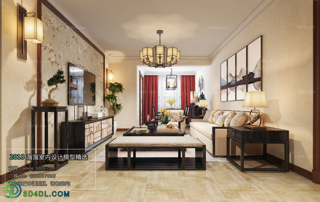 3D66 2018 Sitting room space Chinese style C026