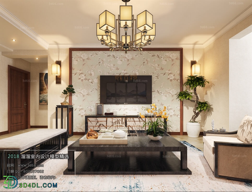 3D66 2018 Sitting room space Chinese style C026