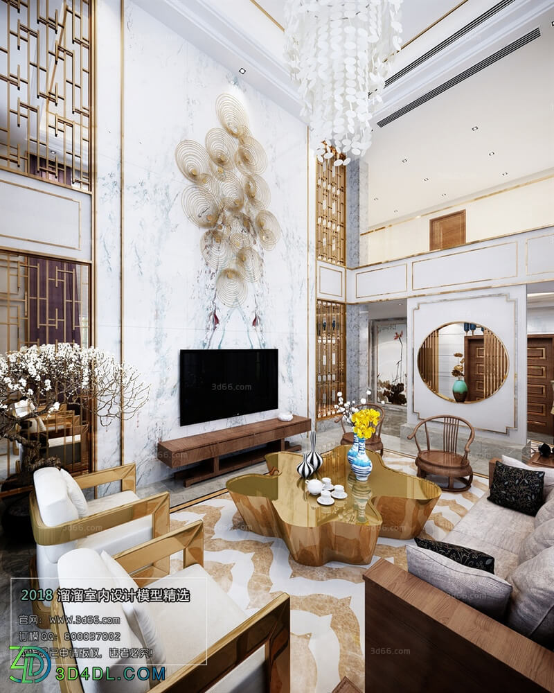 3D66 2018 Sitting room space Chinese style C028