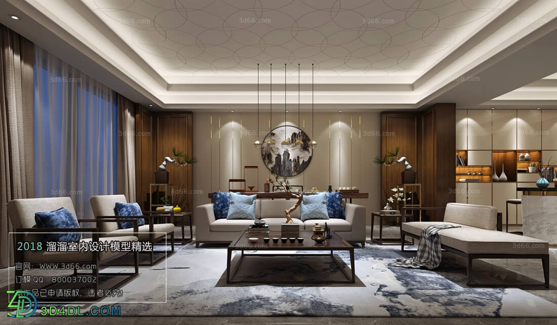 3D66 2018 Sitting room space Chinese style C029
