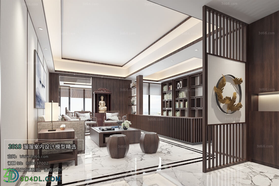 3D66 2018 Sitting room space Chinese style C031