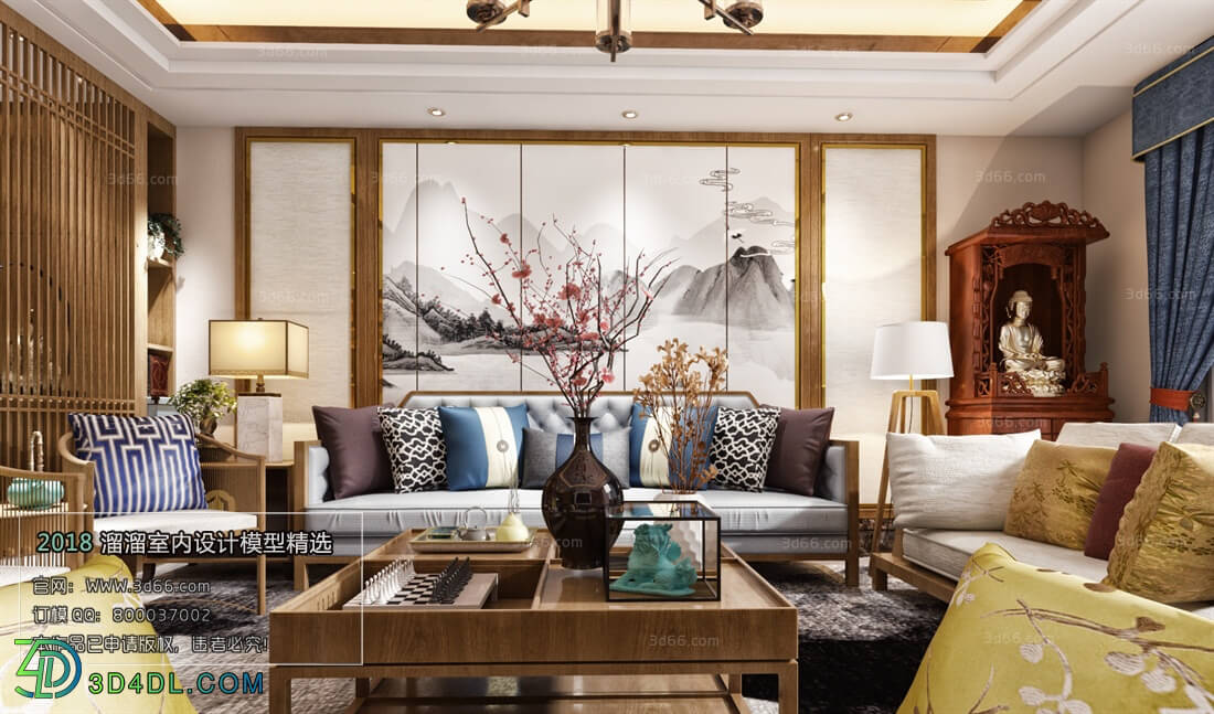 3D66 2018 Sitting room space Chinese style C033