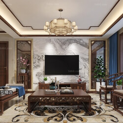 3D66 2018 Sitting room space Chinese style C037 