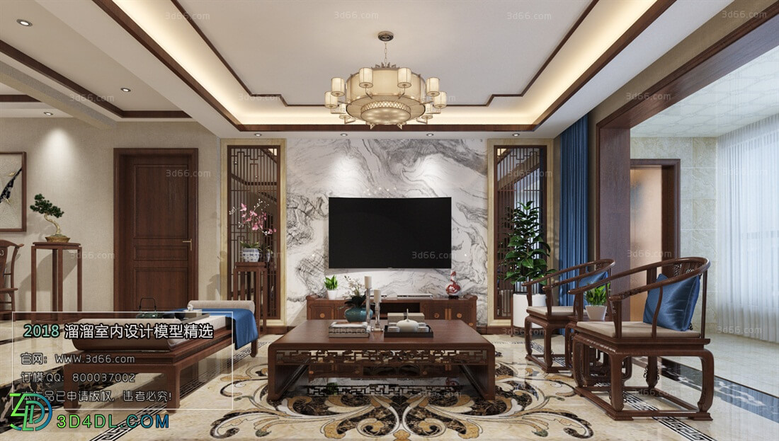 3D66 2018 Sitting room space Chinese style C037
