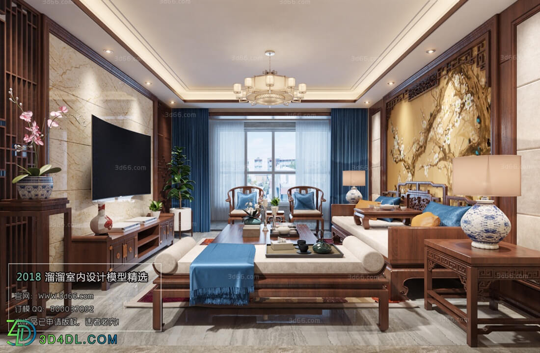 3D66 2018 Sitting room space Chinese style C038