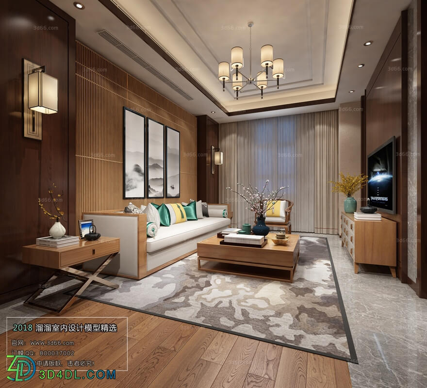 3D66 2018 Sitting room space Chinese style C039
