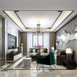 3D66 2018 Sitting room space Chinese style C041 