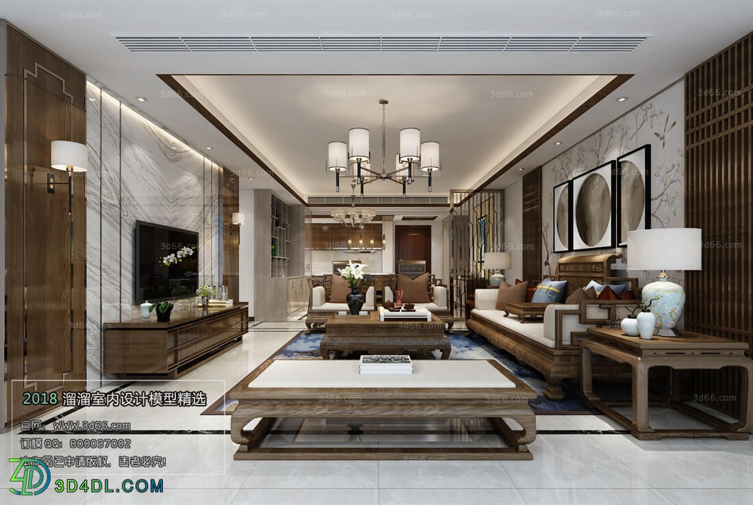 3D66 2018 Sitting room space Chinese style C043