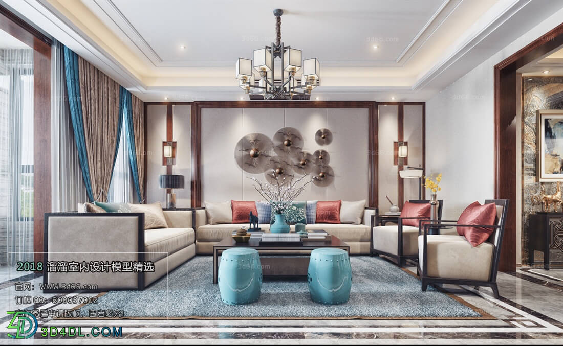 3D66 2018 Sitting room space Chinese style C044