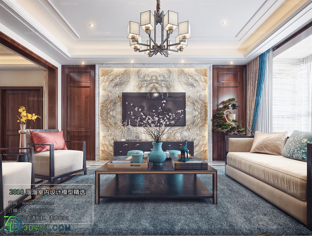 3D66 2018 Sitting room space Chinese style C044