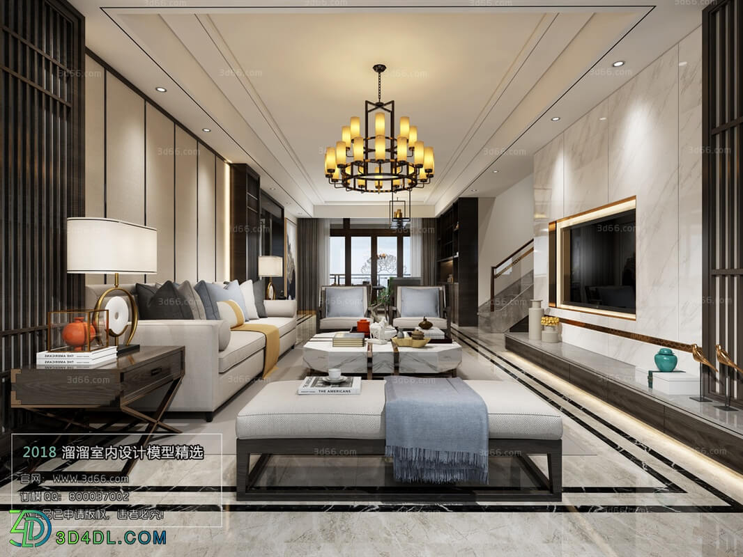 3D66 2018 Sitting room space Chinese style C051