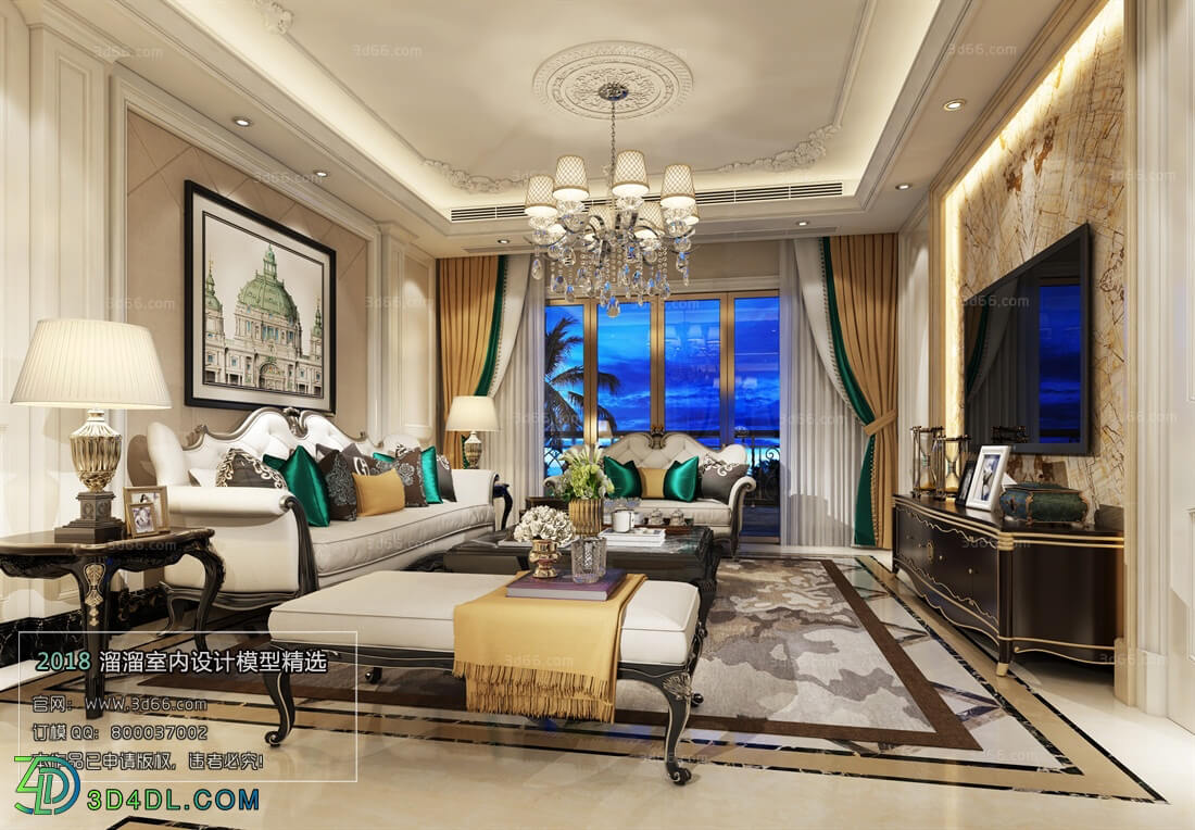 3D66 2018 Sitting room space European style D002