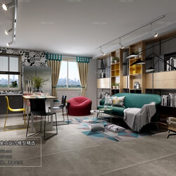 3D66 2018 Sitting room space Industrial style H001 
