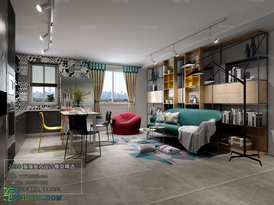 3D66 2018 Sitting room space Industrial style H001