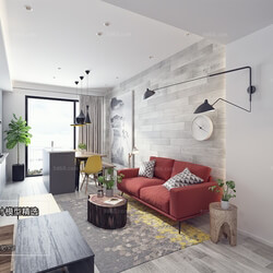 3D66 2018 Sitting room space Industrial style H004 