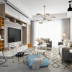 3D66 2018 Sitting room space Nordic style M001 
