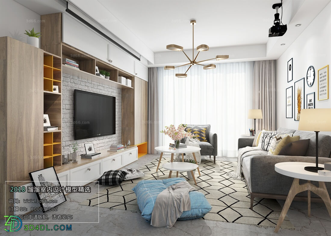 3D66 2018 Sitting room space Nordic style M001