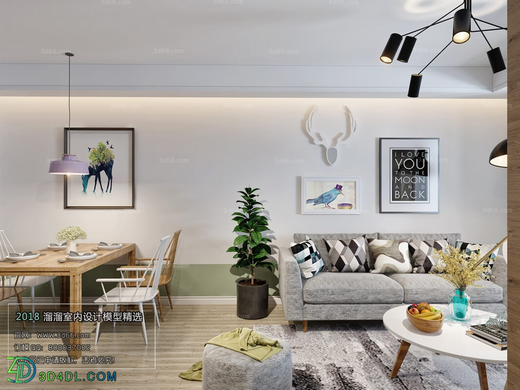 3D66 2018 Sitting room space Nordic style M010