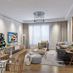 3D66 2018 Sitting room space Nordic style M012 