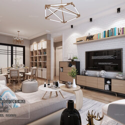 3D66 2018 Sitting room space Nordic style M018 