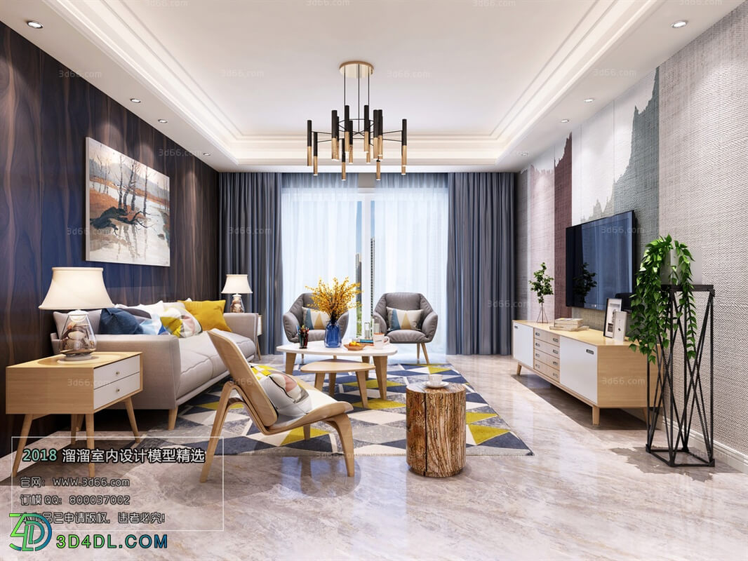 3D66 2018 Sitting room space Nordic style M025