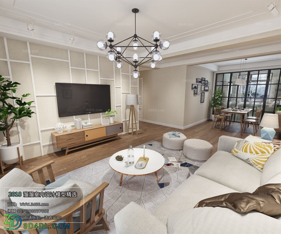 3D66 2018 Sitting room space Nordic style M033