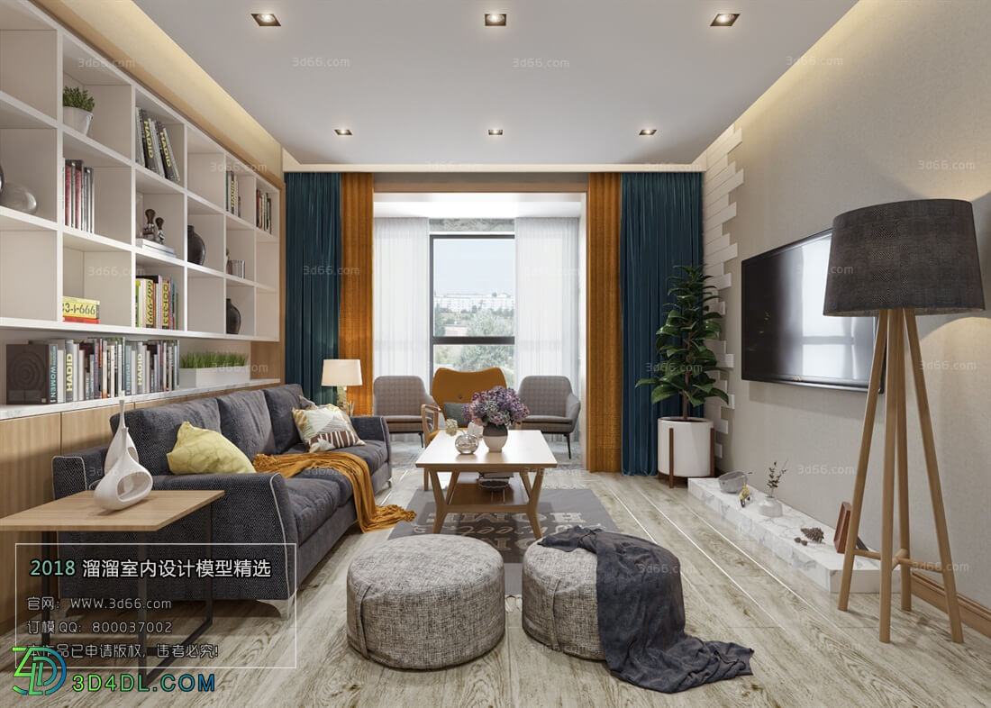 3D66 2018 Sitting room space Nordic style M036