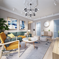 3D66 2018 Sitting room space Nordic style M038 
