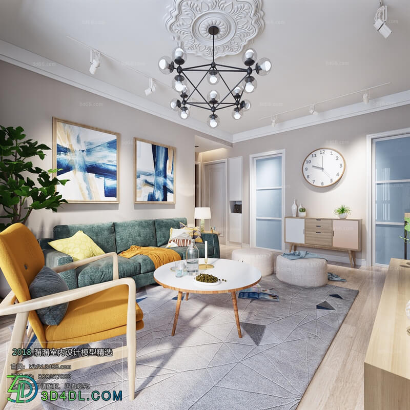 3D66 2018 Sitting room space Nordic style M038