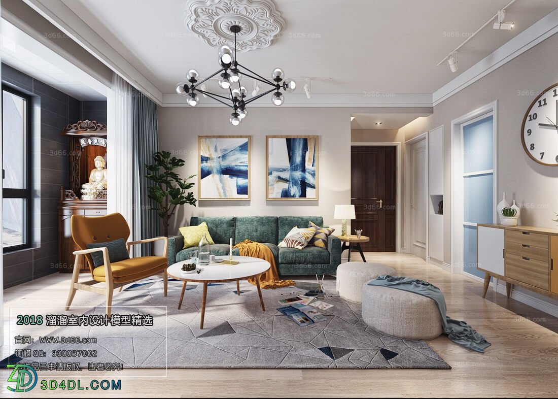 3D66 2018 Sitting room space Nordic style M038