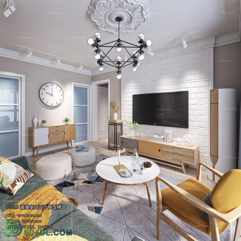 3D66 2018 Sitting room space Nordic style M038