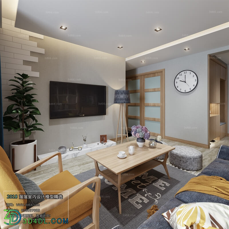 3D66 2018 Sitting room space Nordic style M039