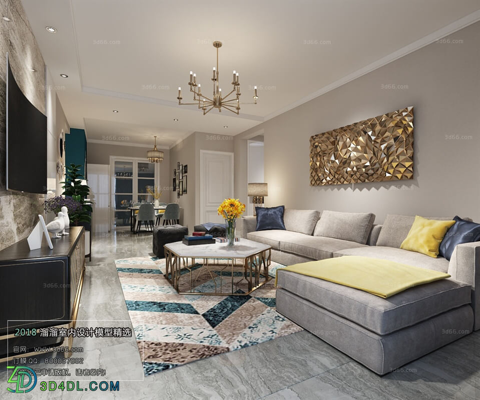 3D66 2018 Sitting room space Postmodern style B028