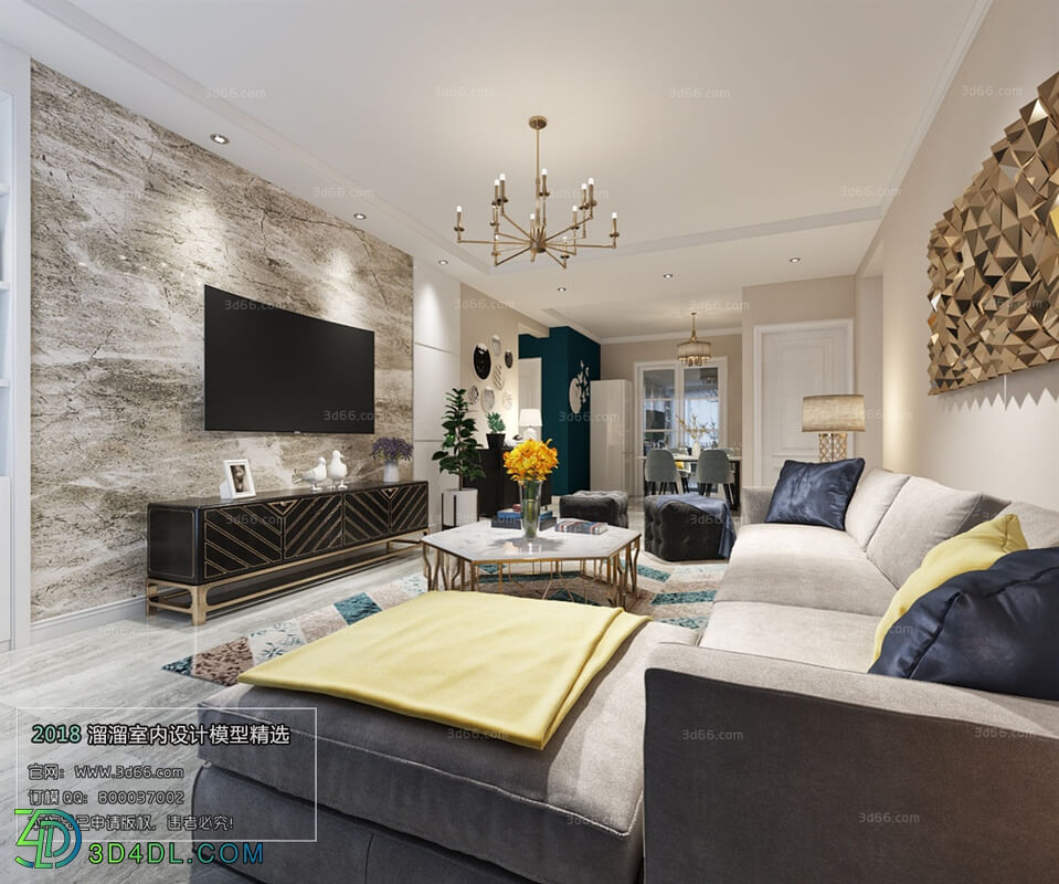 3D66 2018 Sitting room space Postmodern style B028