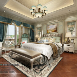 3D66 2018 bedroom American style E002 