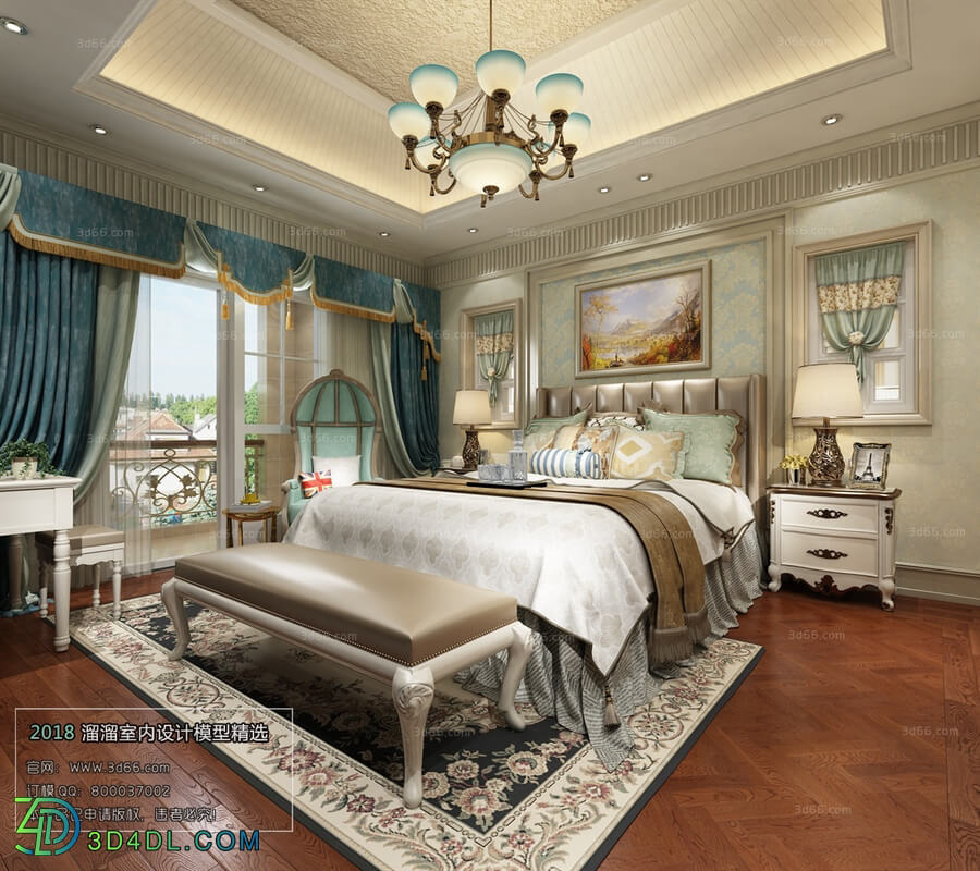 3D66 2018 bedroom American style E002