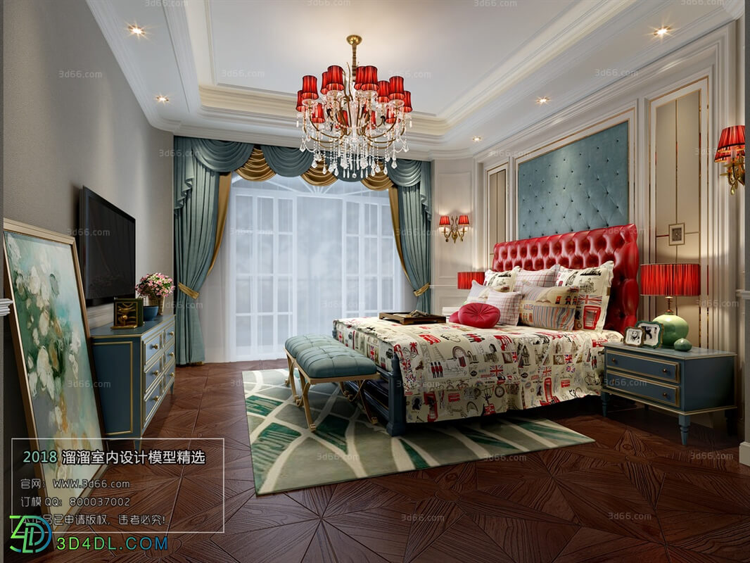 3D66 2018 bedroom American style E006