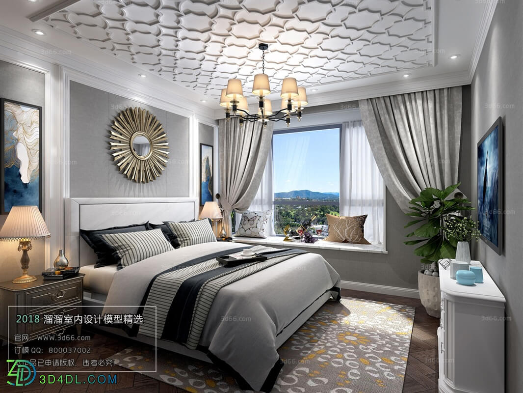 3D66 2018 bedroom American style E008