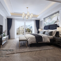 3D66 2018 bedroom American style E009 