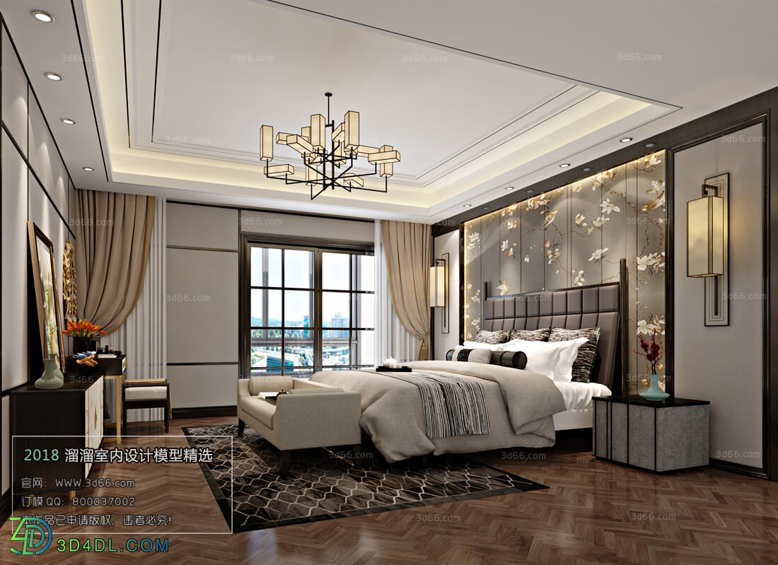 3D66 2018 bedroom Chinese style C001