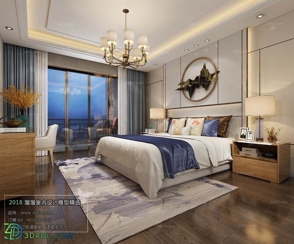 3D66 2018 bedroom Chinese style C002