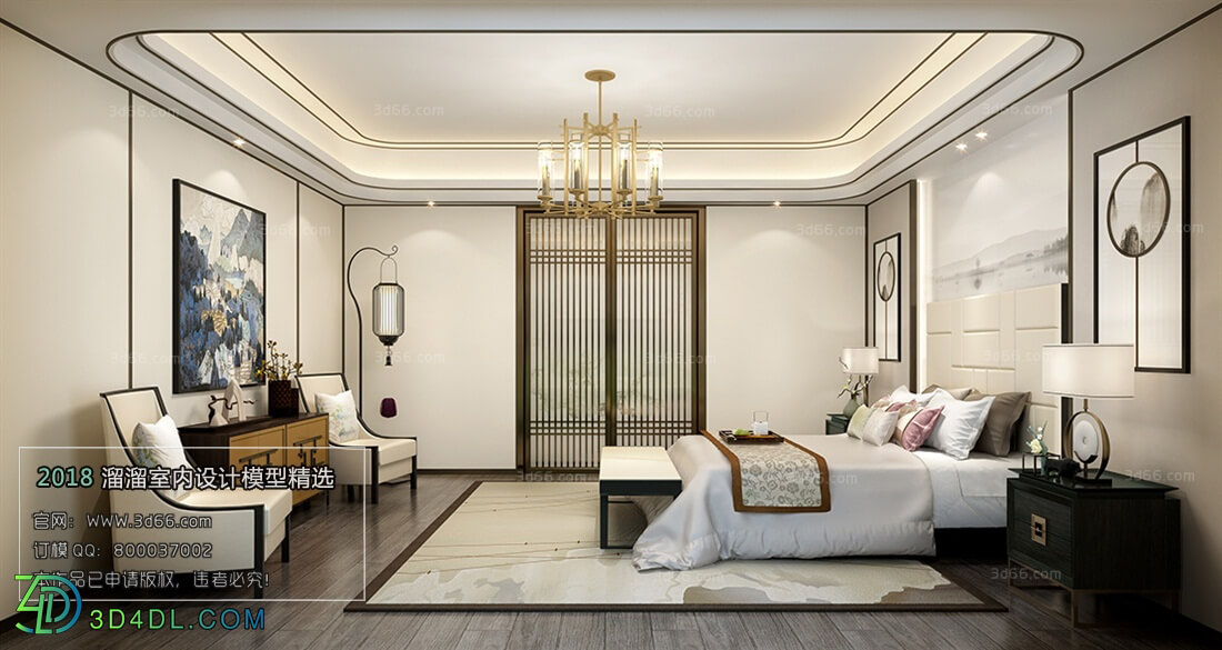 3D66 2018 bedroom Chinese style C003