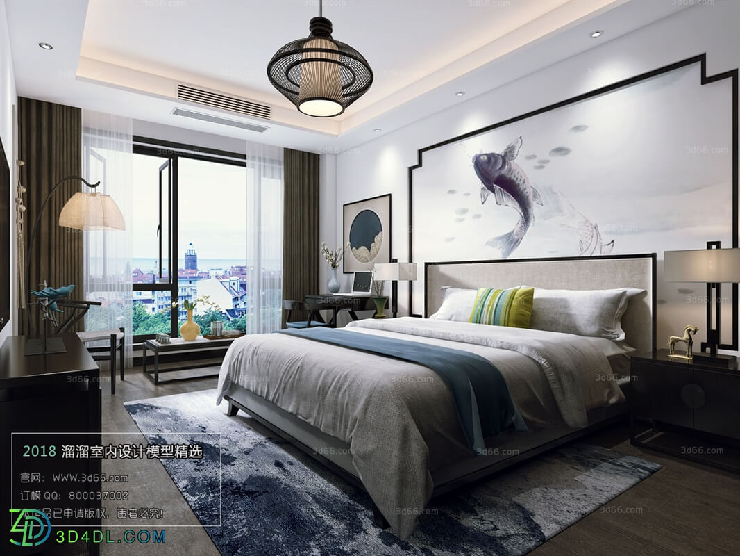 3D66 2018 bedroom Chinese style C004