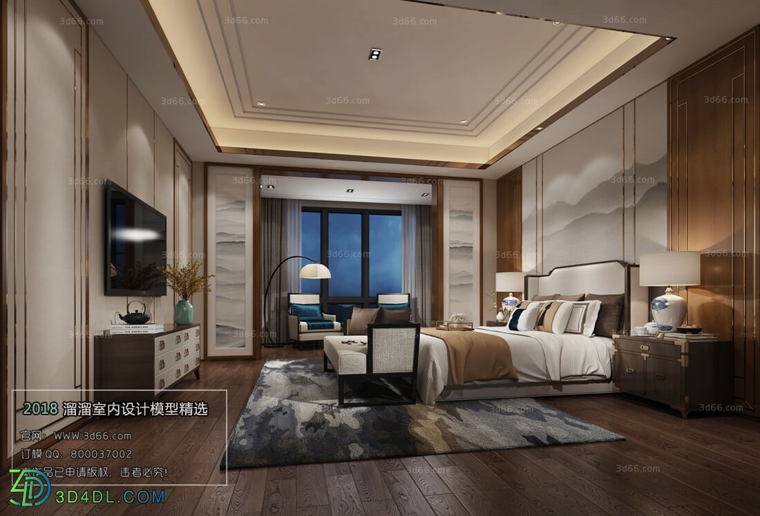 3D66 2018 bedroom Chinese style C007