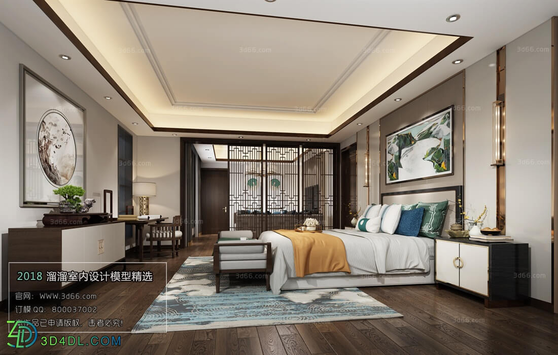 3D66 2018 bedroom Chinese style C008