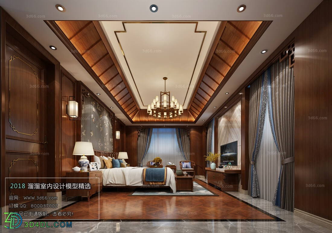 3D66 2018 bedroom Chinese style C010