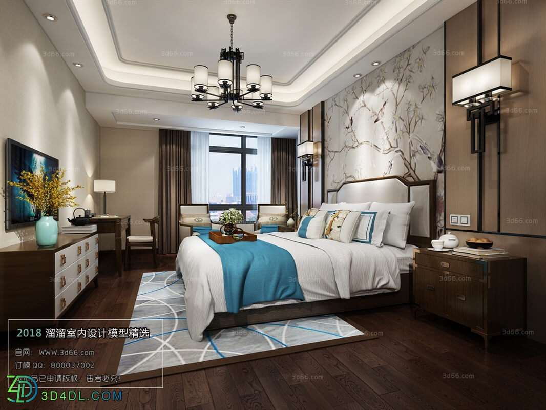 3D66 2018 bedroom Chinese style C013